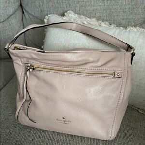 kate spade Pebbled Leather Shoulder Bag in Light Blush